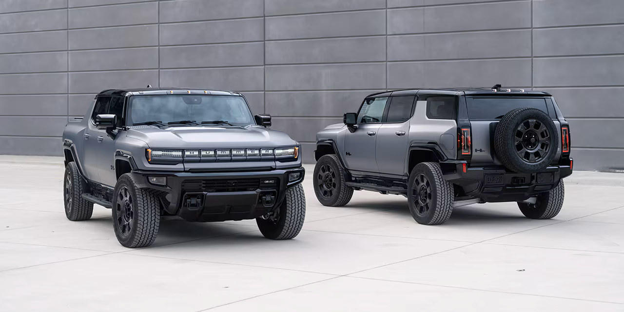 2026 GMC Hummer EV Pickup and SUV models, silver